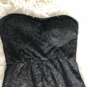 Strapless Black Lace Dress